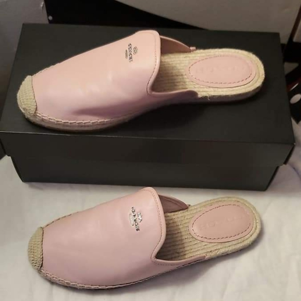 COACH Caley Leather Espadrille Slip Ons